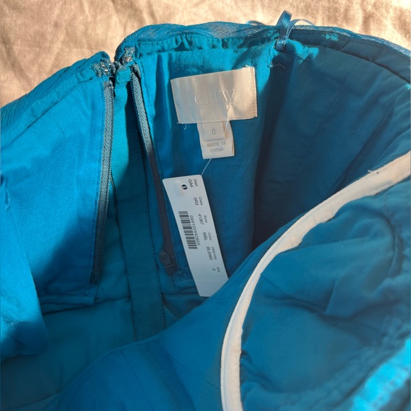 STUNNING NWT J Crew Matisse Blue silk chiffon strapless gown size 0 - Picture 8 of 15